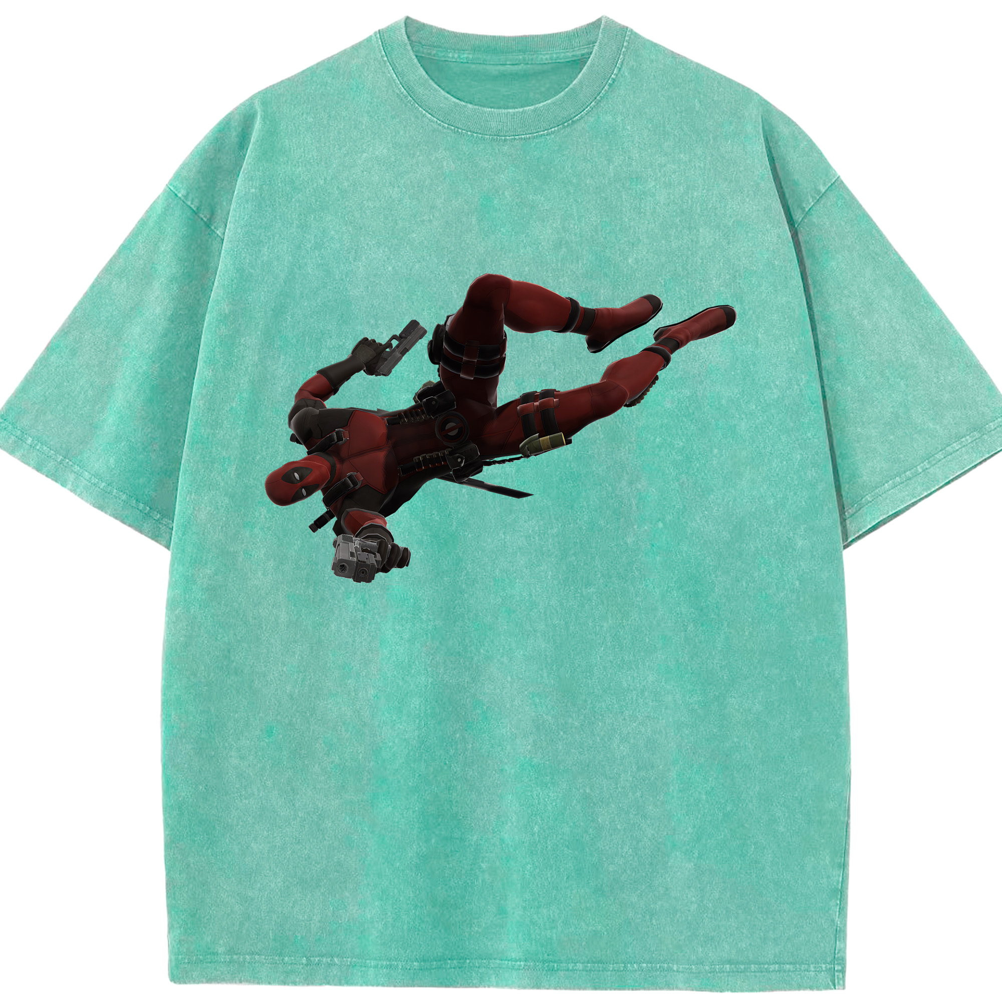 （画像用） Deadpool デッドプール 綿100% ヴィンテージ風 半袖Tシャツ（フロントプリント）